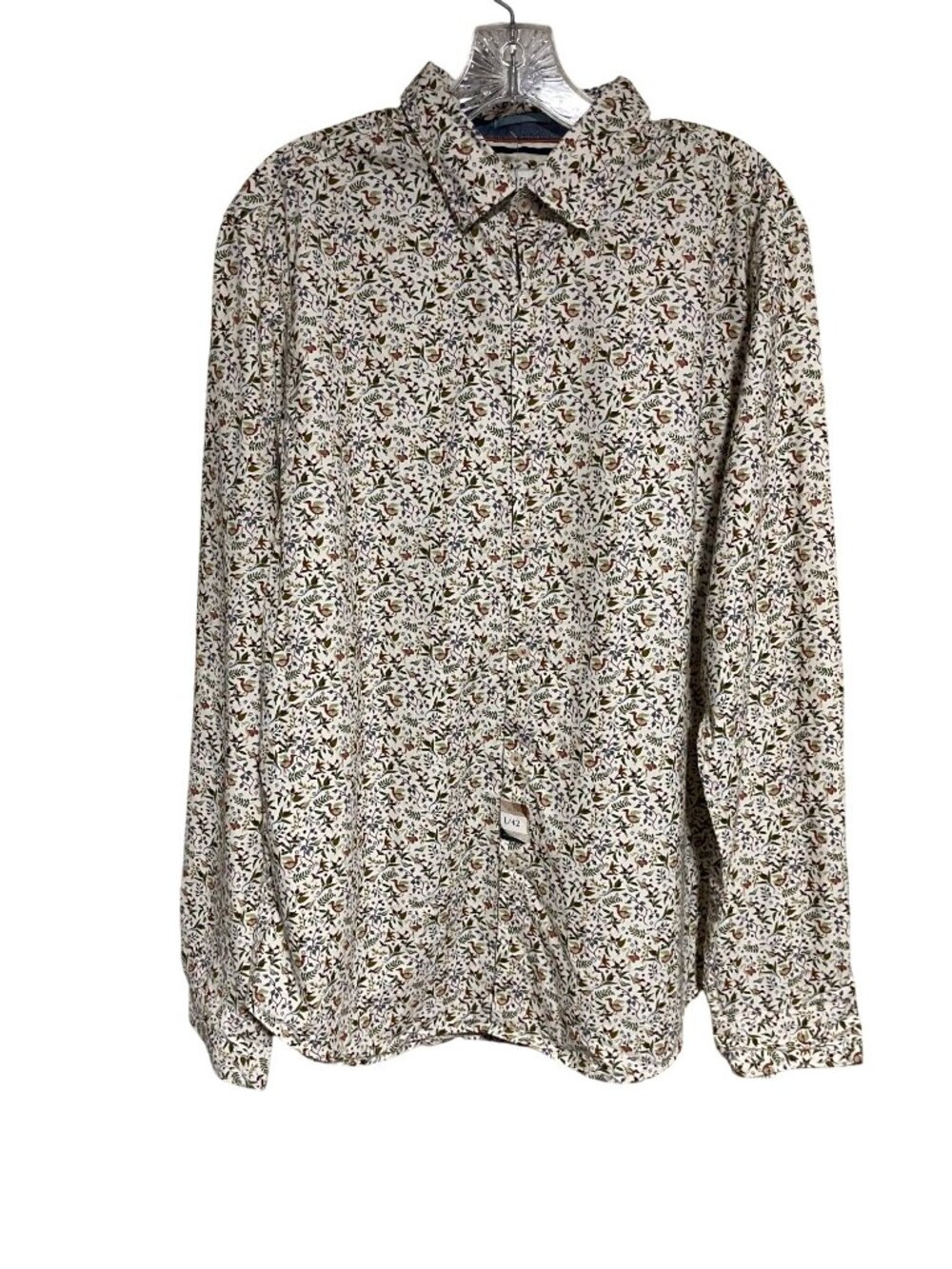 Denim & Flower Ricky Singh Mens Floral Print Button-Up Shirt Size L 42